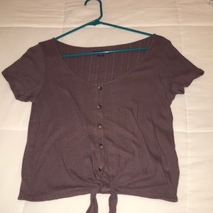 Purple shirt with buttons